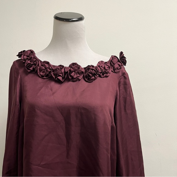 Twelve Couture burgundy red silk swing trapeze dress L - Picture 1 of 3